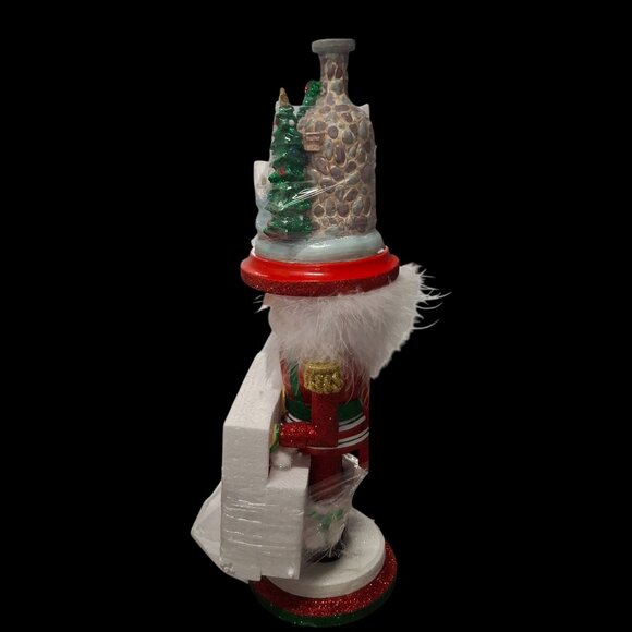 Kurt Adler Hollywood Nutcracker Santa Figurine  Glitter  Christmas Scene Topper - Picture 4 of 7